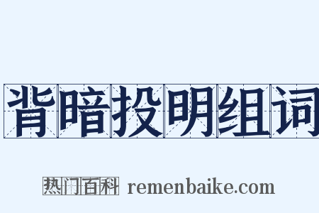 背暗投明组词是什么意思的图片